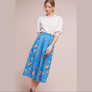 Anthropologie Alyssa Floral Midi Skirt by Emily and Fin Modcloth